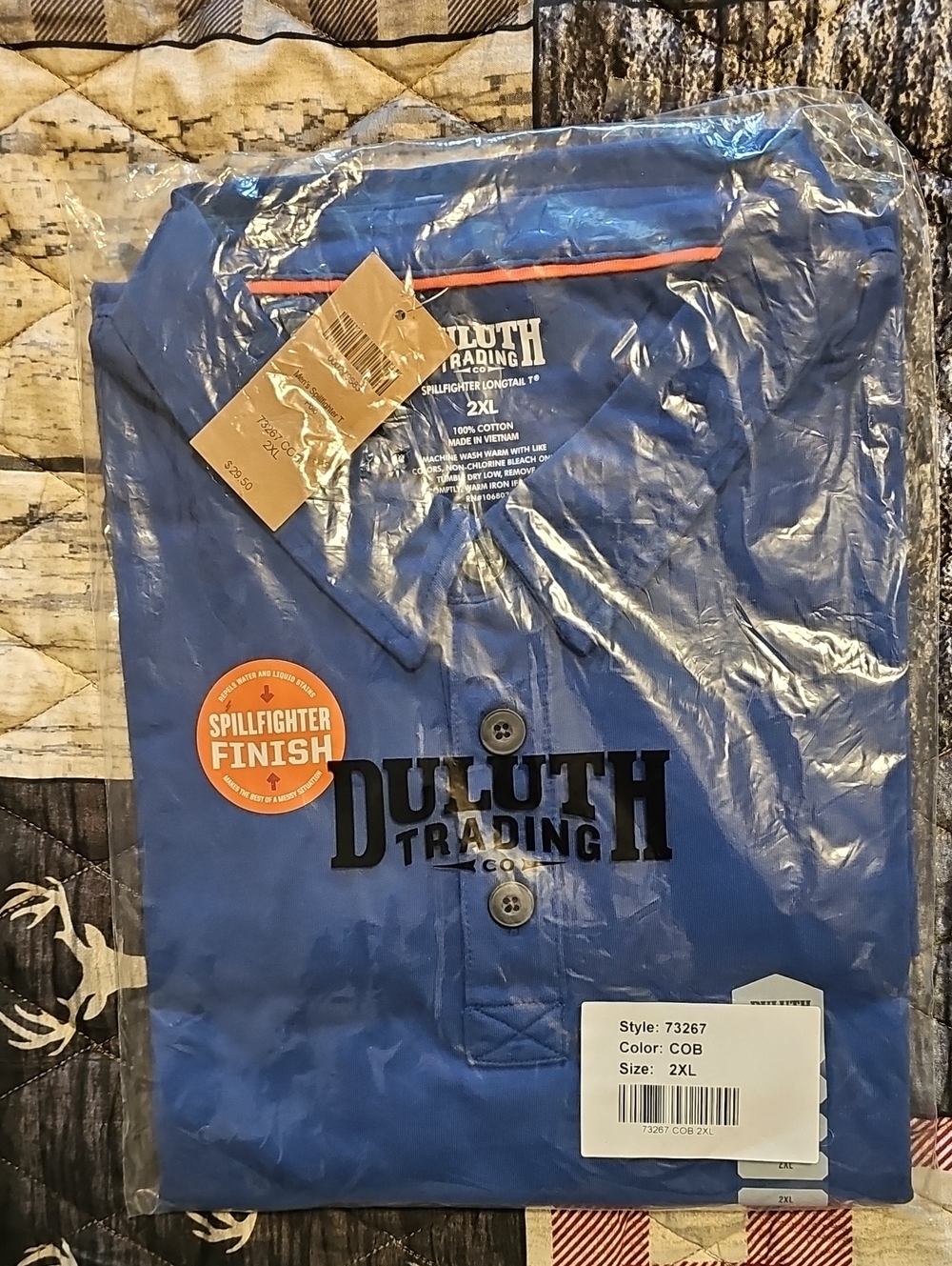 Duluth Trading Co Blue Men's Button-Down Work Shirt